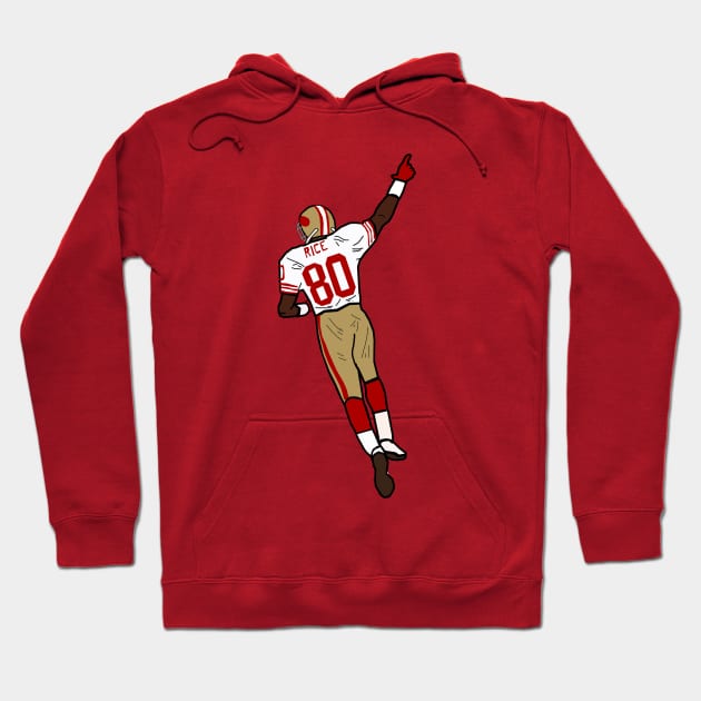 Jerry Rice Celebration - San Francisco 49ers Hoodie by xavierjfong